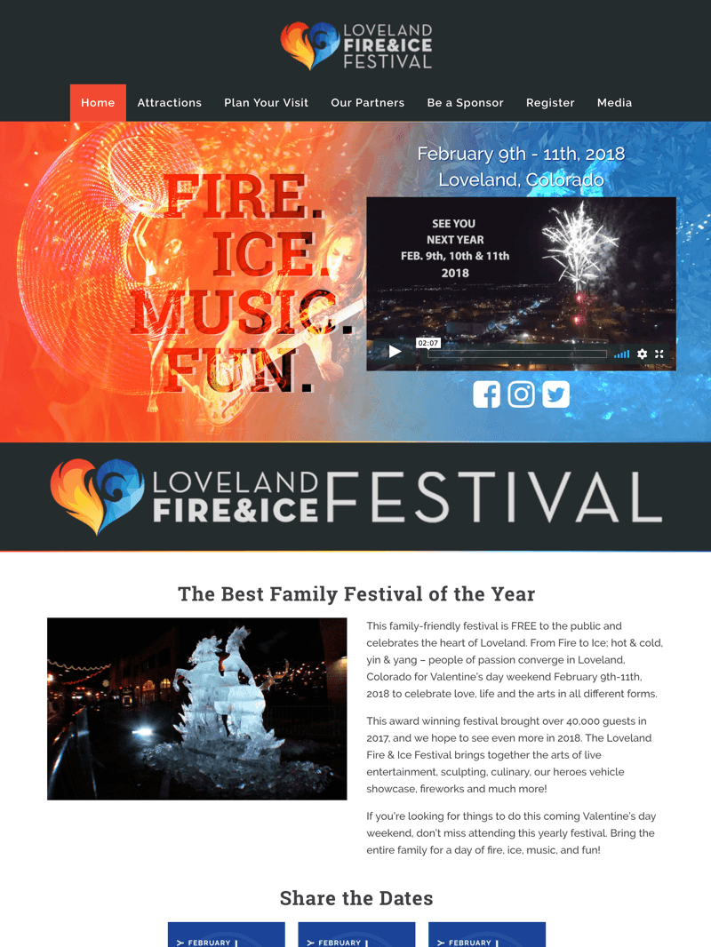 Loveland Fire and Ice Festival home page